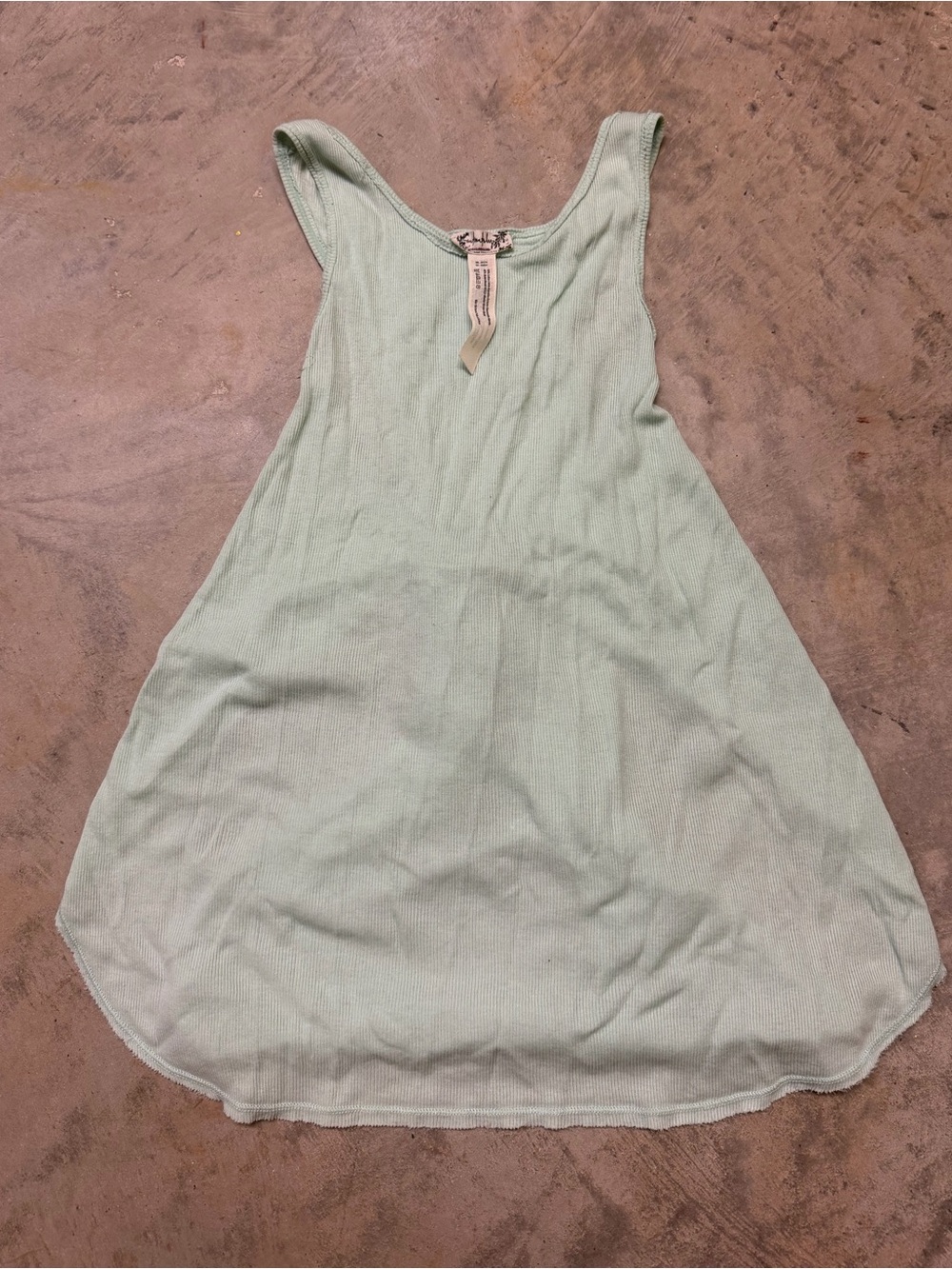 Free People Mint Green Ribbed Tank Dress